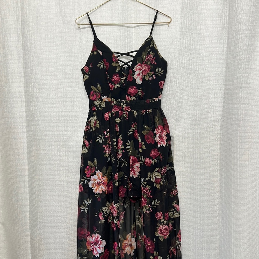 Floral Maxi Romper Dress